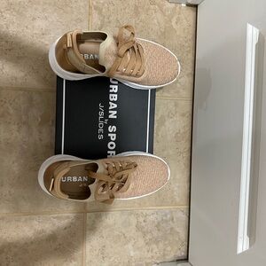 Urban Sport metallic tennis shoes. Sz 7 never worn! Memory foam and comfort heel
